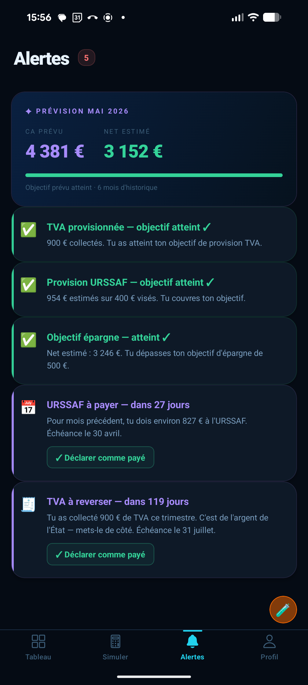 Alertes FlowFreelance
